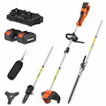 MAXLANDER 40V Cordless Weed Wacker, 4-in-1 Lawn Tool with Hedge Trimmer, 8-inch Pole Saw & Brush Cutter, 2×20V 4Ah Batteries & Charger Included