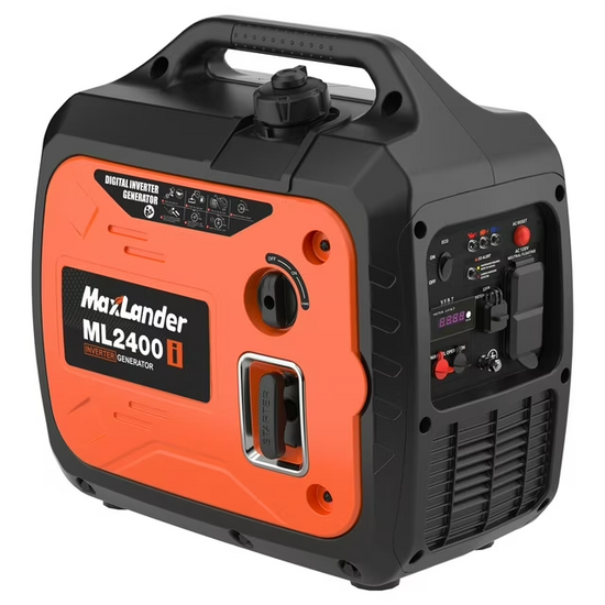 MAXLANDER 2400 Watt Portable Inverter Generator for Home Use, 120V Gas-Powered Generator for Camping Outdoor Emergency Power Backup, Gasoline Generator with CO Sensor & Eco-Mode Feature