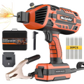 MAXLANDER Portable Welding Machine, 110V 120A Handheld ARC Welder with IGBT Inverter 5 Variable Current Adjustment, 20PCS Rods, Fits for 3/64"-1/8" Wire Rods