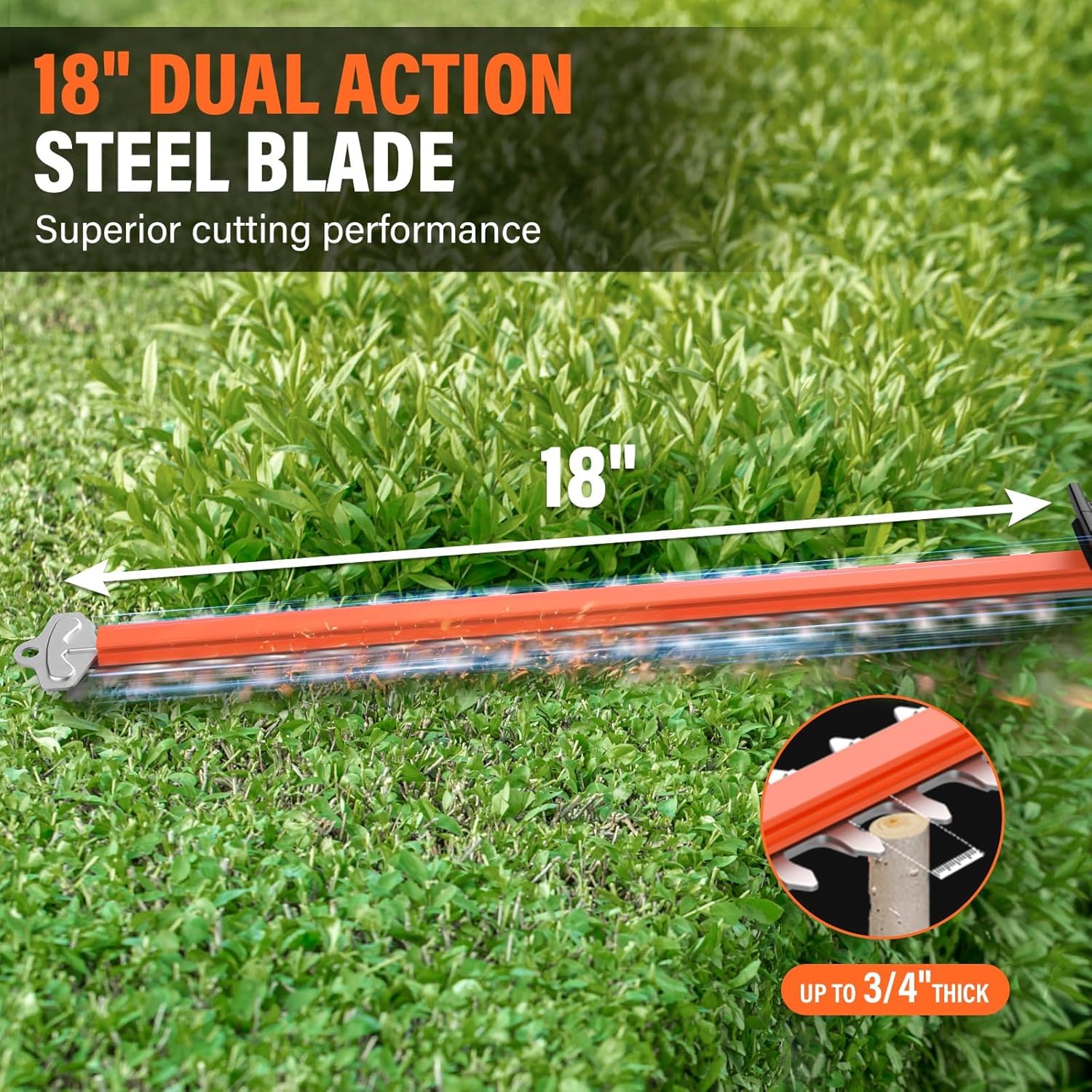 MAXLANDER 18in Cordless Pole Hedge Trimmer, 16ft Max Reach with Extension Pole, Multi-Angle Adjustable, 2×2.0Ah Batteries & Charger Included for Yard Trimming