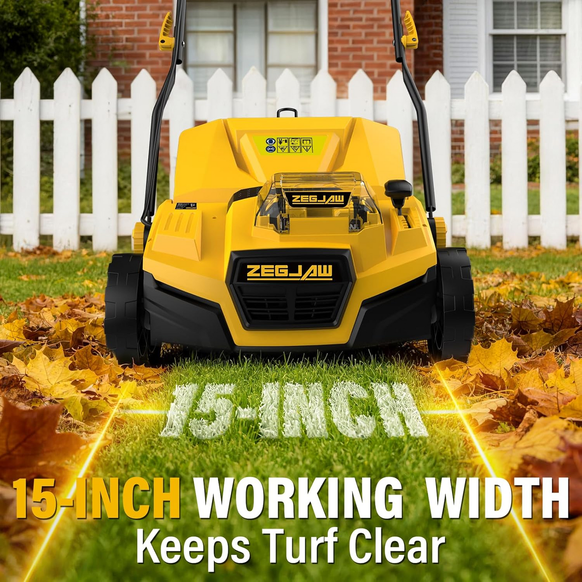 ZEGJAW 40V 15" Artificial Turf Sweeper Cordless,Turf Vacuum,Keep Yard Tidy