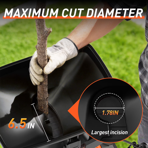 MAXLANDER 15A Corded Wood Chipper Shredder, 1.75in Cutting Capacity, Yard Branch Mulcher with Collection Bag for Composting Twigs & Garden Waste