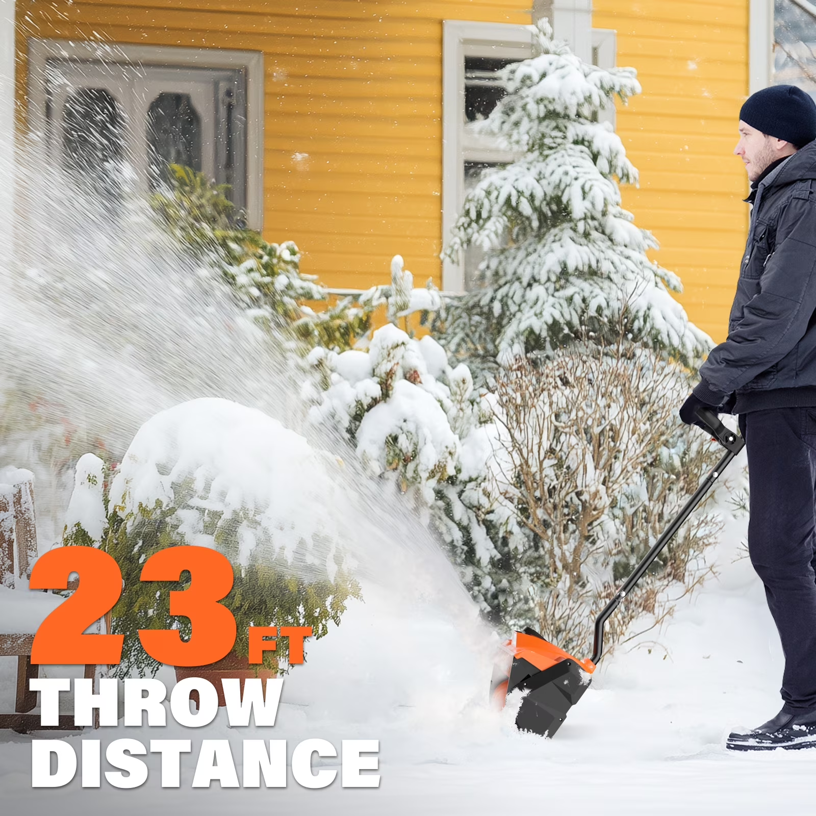 MAXLANDER 20V Cordless 12-Inch Electric Snow Shovel Blower, Adjustable Handle, Complete Kit with 4.0Ah Lithium Battery, 1A Corded Single-Port Charger & Protective Storage Cover Included