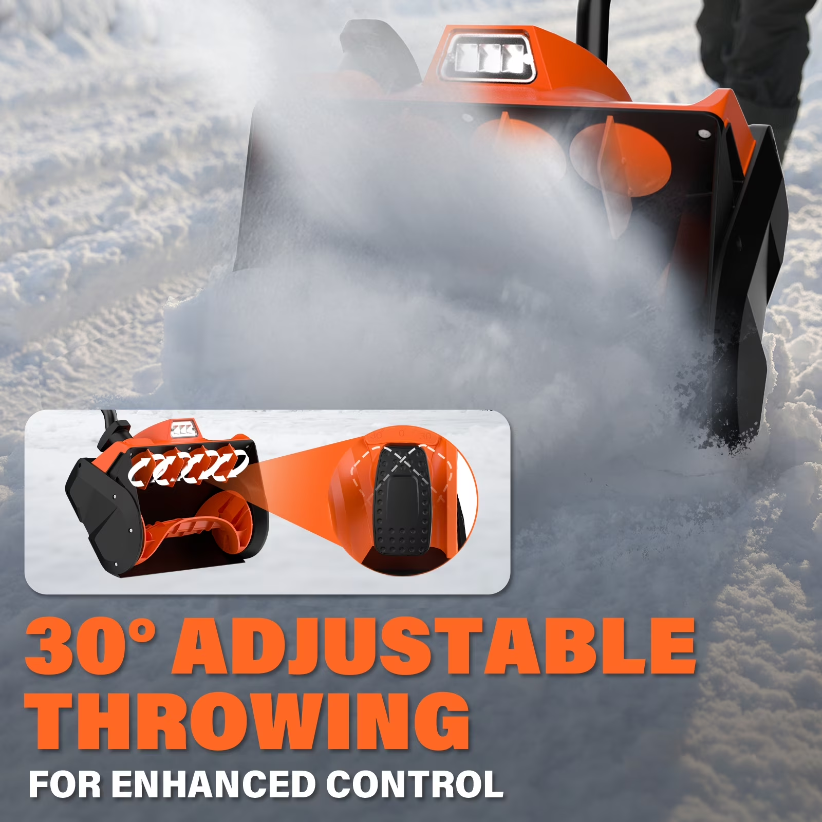 MAXLANDER 20V Cordless 12-Inch Electric Snow Shovel Blower, Adjustable Handle, Complete Kit with 4.0Ah Lithium Battery, 1A Corded Single-Port Charger & Protective Storage Cover Included