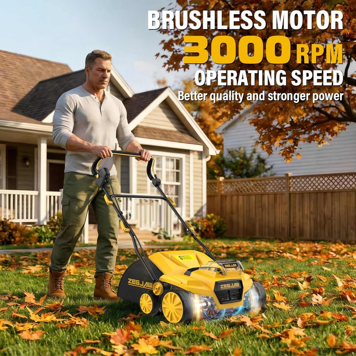 ZEGJAW 40V 15" Artificial Turf Sweeper Cordless,Turf Vacuum,Keep Yard Tidy
