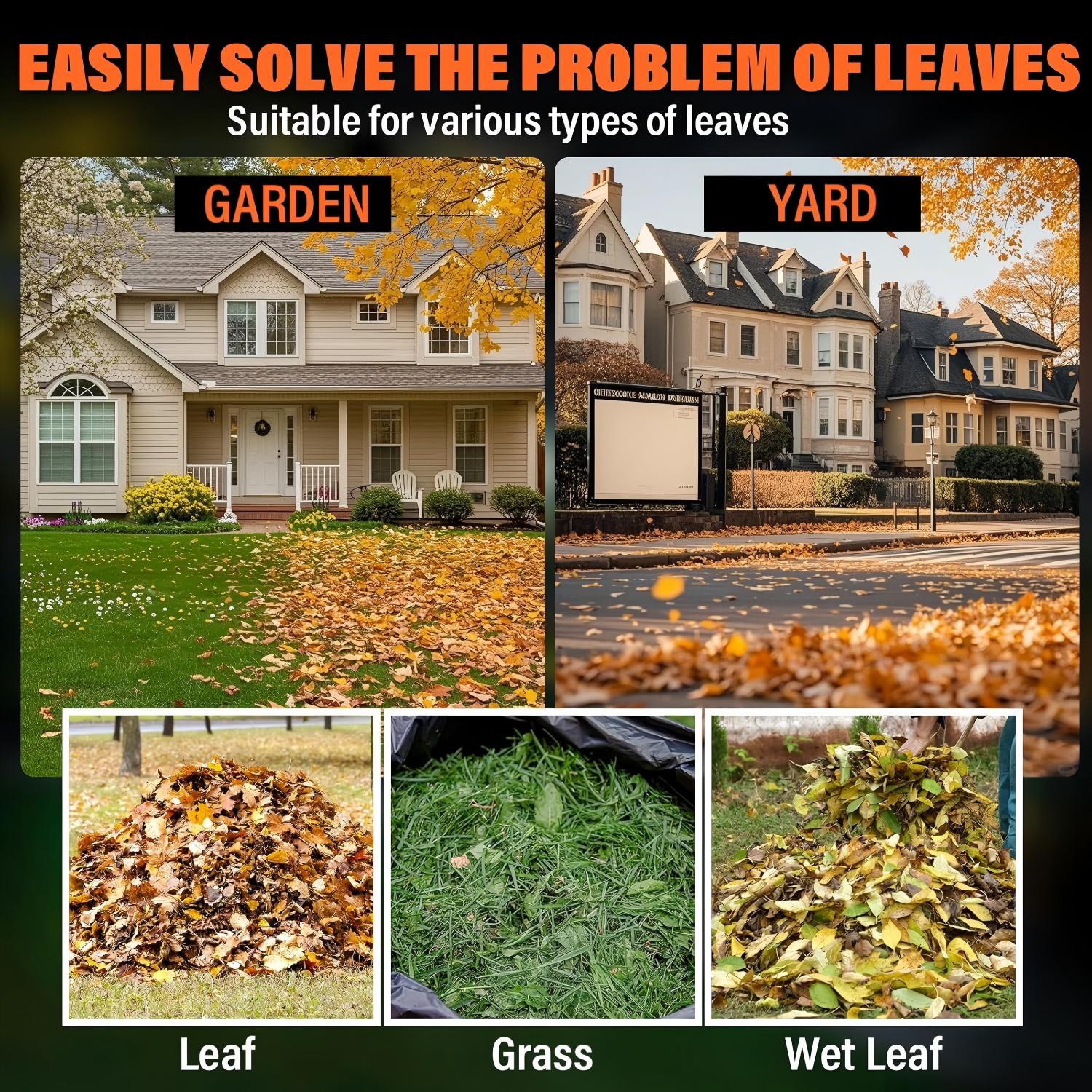 MAXLANDER Electric Leaf Mulcher/Shredder, 15 Amp 8400 RPM, 18:1 Ratio, Adjustable Dial, with Goggles, Leaf Scoops/Gloves, 20 Cutting Lines-Portable Garden/Yard Grinder & Chipper for Wet/Dry Leaves