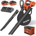 MAXLANDER 40V 3-in-1 Brushless Leaf Blower Vacuum Mulcher, 170MPH 360CFM 5-Speed with Collection Bag, 2×4.0Ah Batteries & Charger for Lawn Care