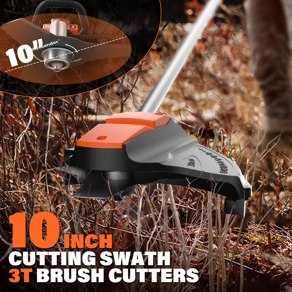 MAXLANDER 40V Cordless Weed Wacker, 4-in-1 Lawn Tool with Hedge Trimmer, 8-inch Pole Saw & Brush Cutter, 2×20V 4Ah Batteries & Charger Included