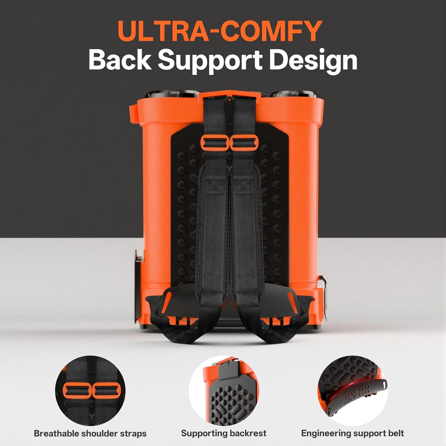 Maxlander 4.2 Gal Battery Powered Backpack Sprayer with 2 x 2.0Ah Battery | 90 Psi Adjustable Pressure, 6 Spray Nozzles, Reach Over 17 Feet, 2 Hours Runtimes, Waist Support