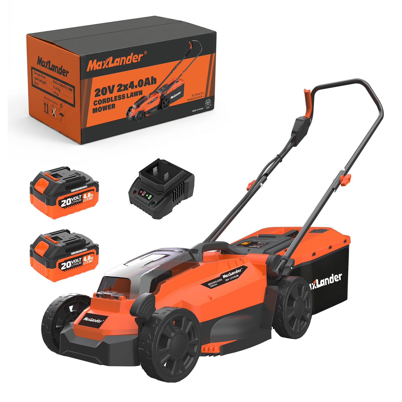 MAXLANDER 18in Cordless Pole Hedge Trimmer, 16ft Max Reach with Extens