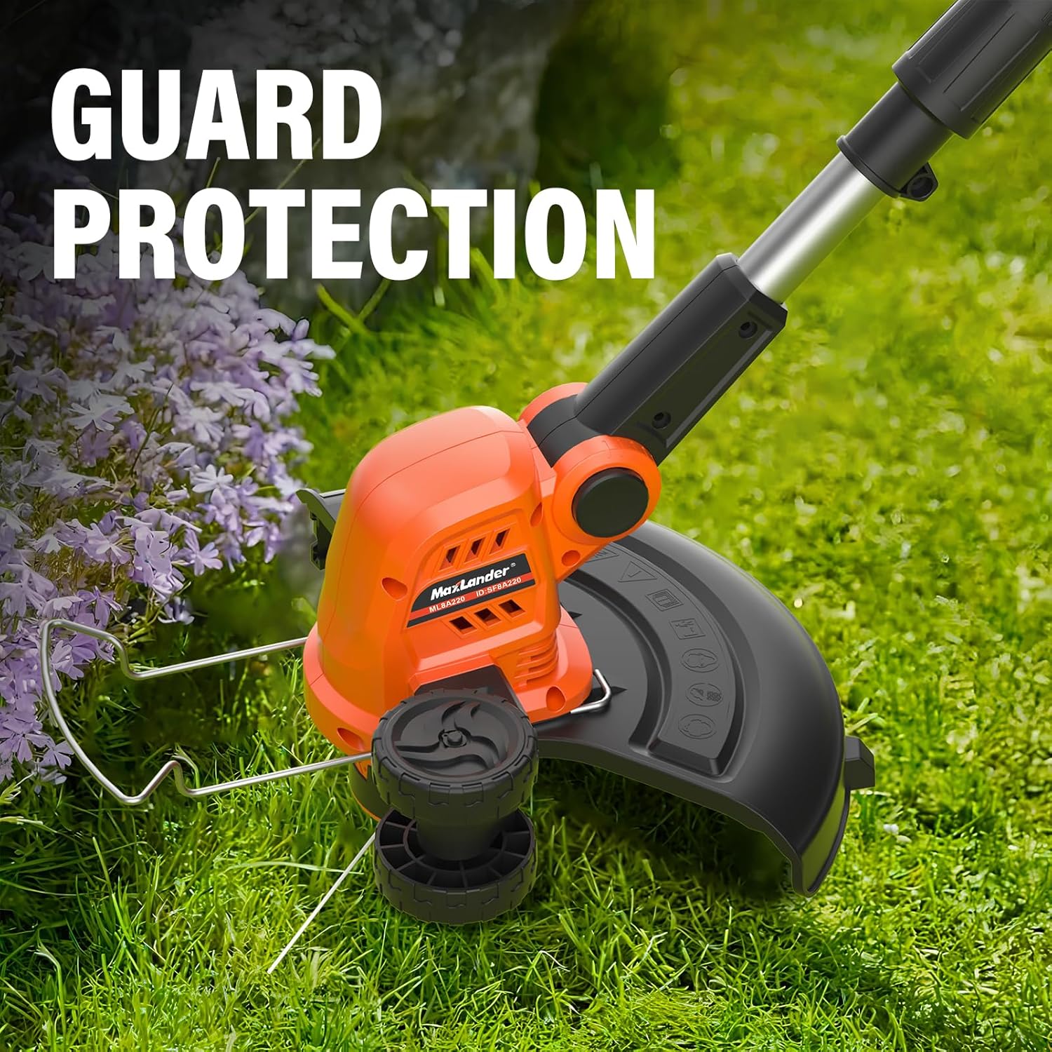 MAXLANDER 20V 12in Cordless String Trimmer Edger, Battery Weed Wacker, Lightweight Trimmer, 2×2.0Ah Batteries, Charger & 8 Replacement Spools for Lawn Garden
