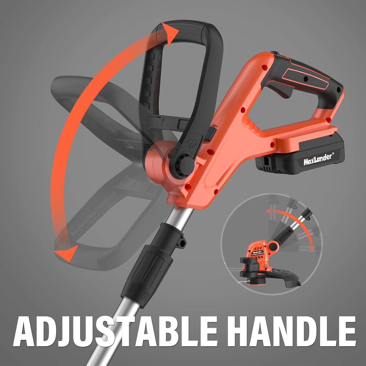 MAXLANDER 20V 12in Cordless String Trimmer Edger, Battery Weed Wacker, Lightweight Trimmer, 2×2.0Ah Batteries, Charger & 8 Replacement Spools for Lawn Garden