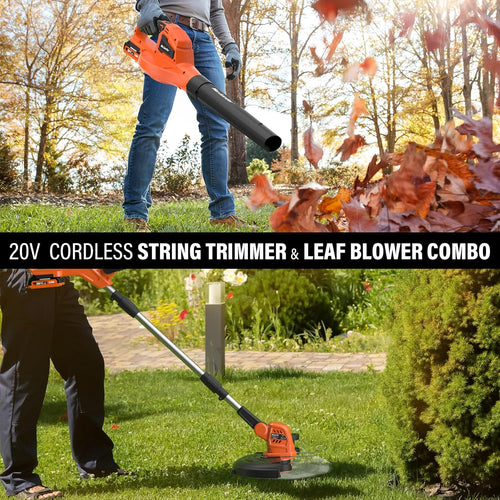MAXLANDER 20V 12'' Cordless Weed Wacker/Edger and Leaf Blower Combo Kit, 8 Pcs Replacement Spools, 2 x 2.0Ah Batteries & Charger Included