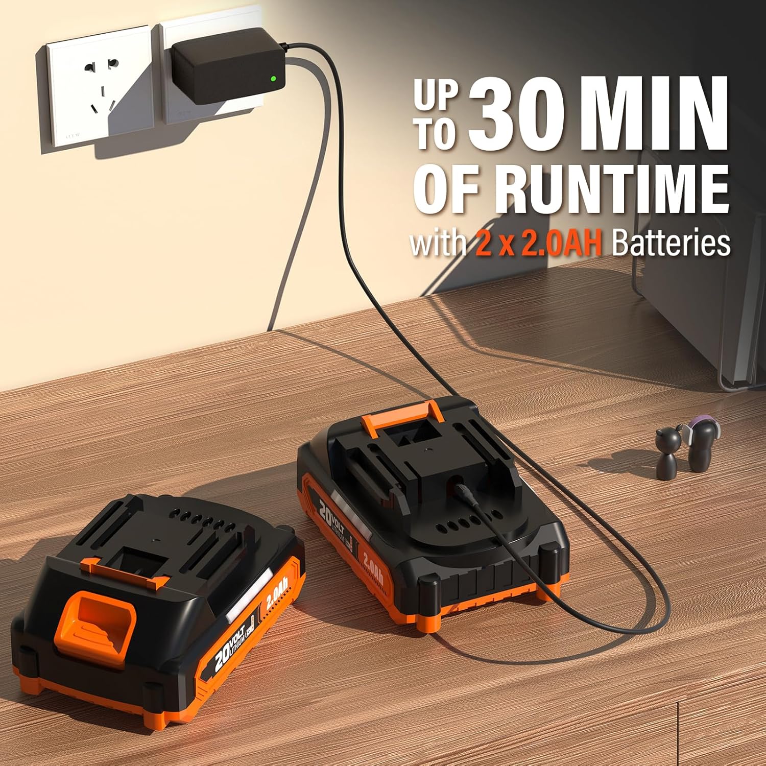 MAXLANDER 20V 12'' Cordless Weed Wacker/Edger and Leaf Blower Combo Kit, 8 Pcs Replacement Spools, 2 x 2.0Ah Batteries & Charger Included