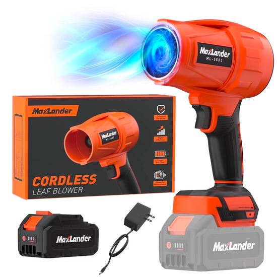 Maxlander Cordless Leaf Blower, 20V Portable Handheld Leaf Blower with 1 X 3.0Ah Battery