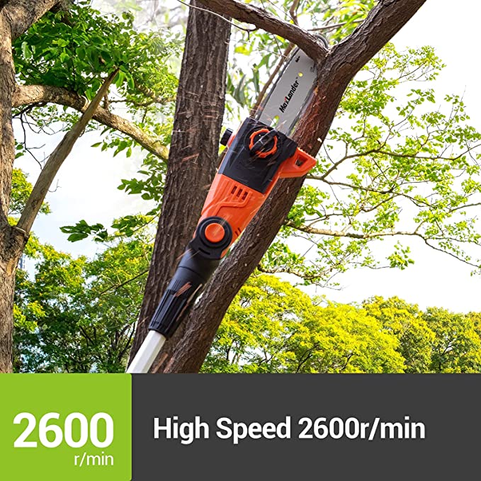 MAXLANDER Sierra de poste inalámbrica de 8 pulgadas, motosierra de poste de  potencia de 20 V para recortar árboles, instalación eléctrica telescópica